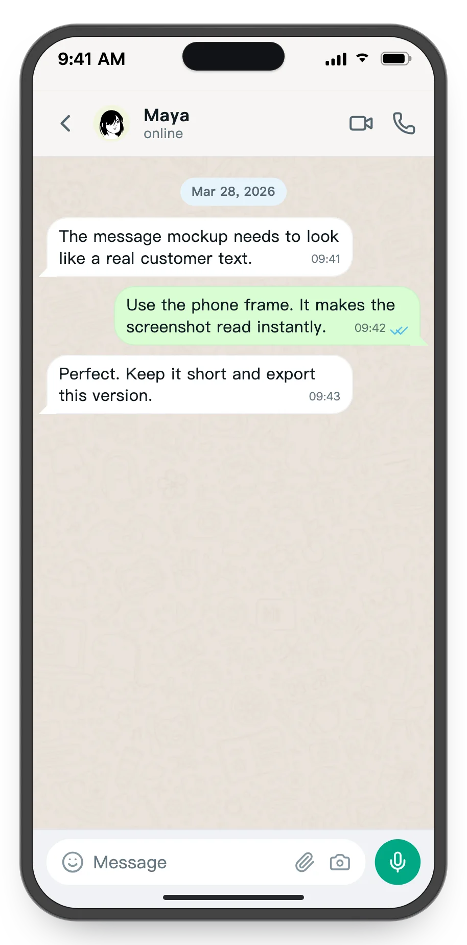 WhatsApp Chat Screenshot Examples | TheFake