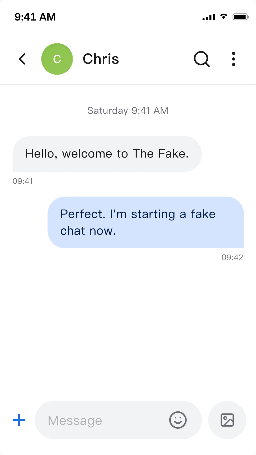Android Messages chat generator live preview screenshot Fake Android Messages chat screenshot preview for Android Messages chat generator
