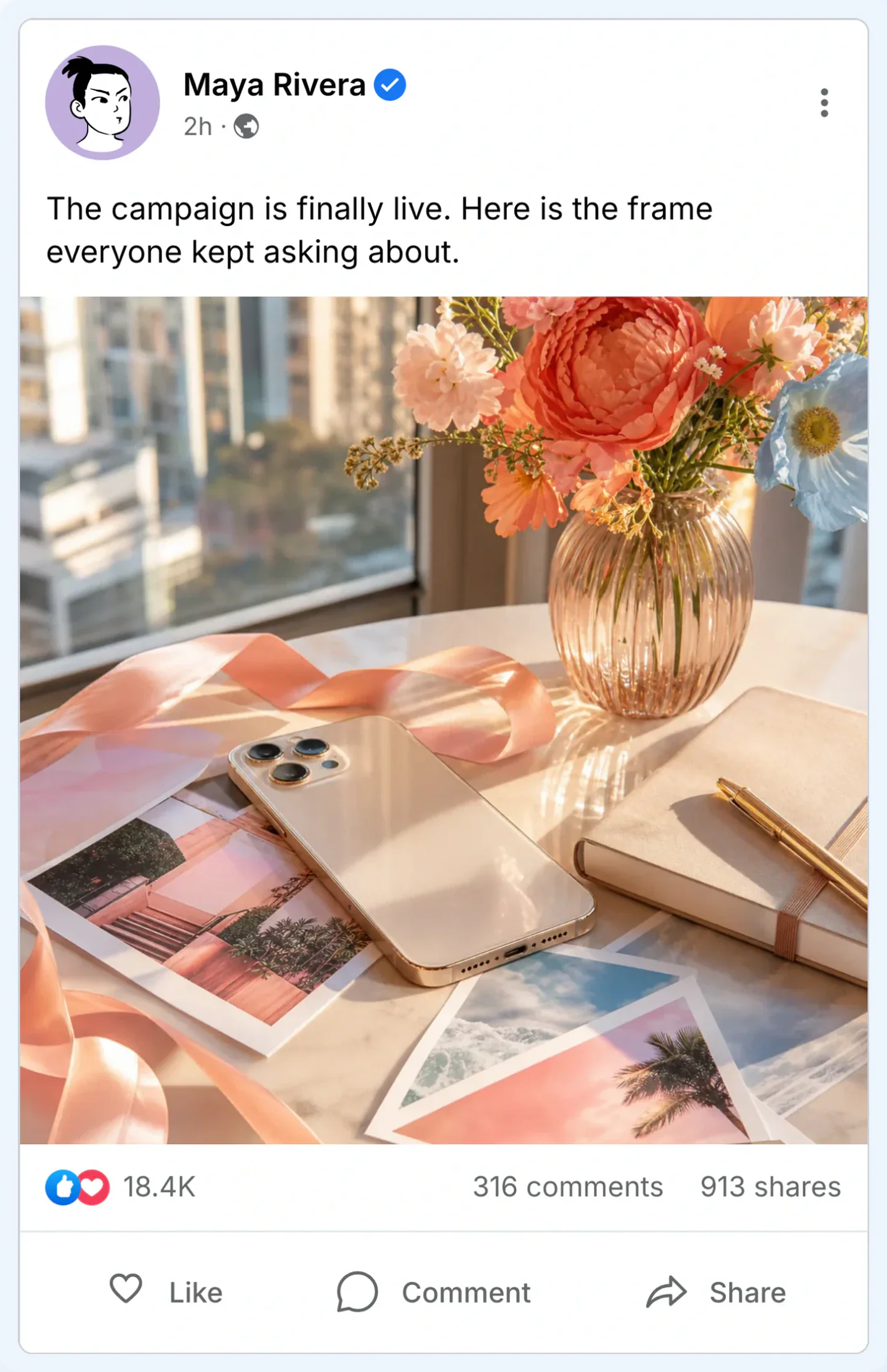 Facebook post generator live preview screenshot Fake Facebook post screenshot preview for Facebook post generator