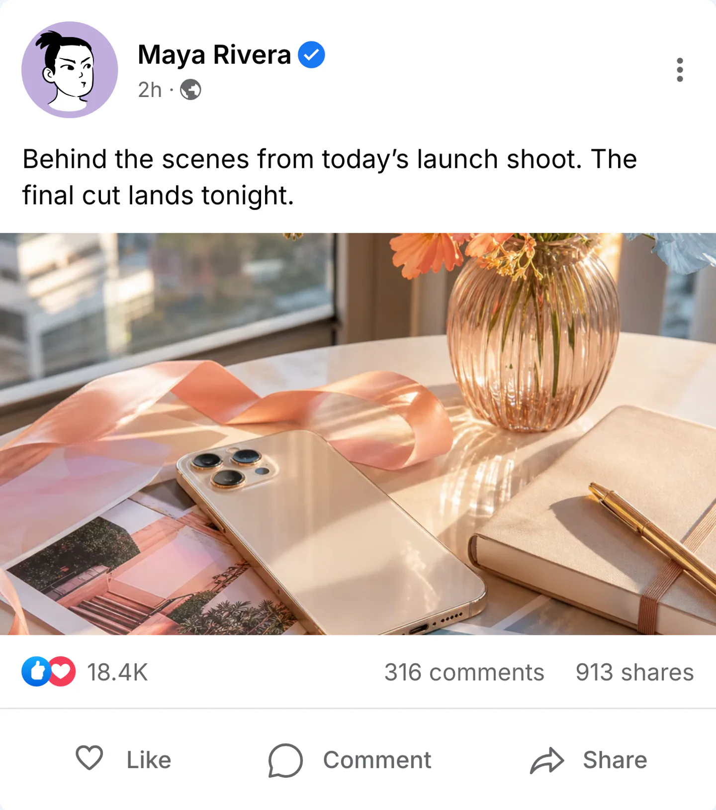 Facebook post generator live preview screenshot Fake Facebook post screenshot preview for Facebook post generator