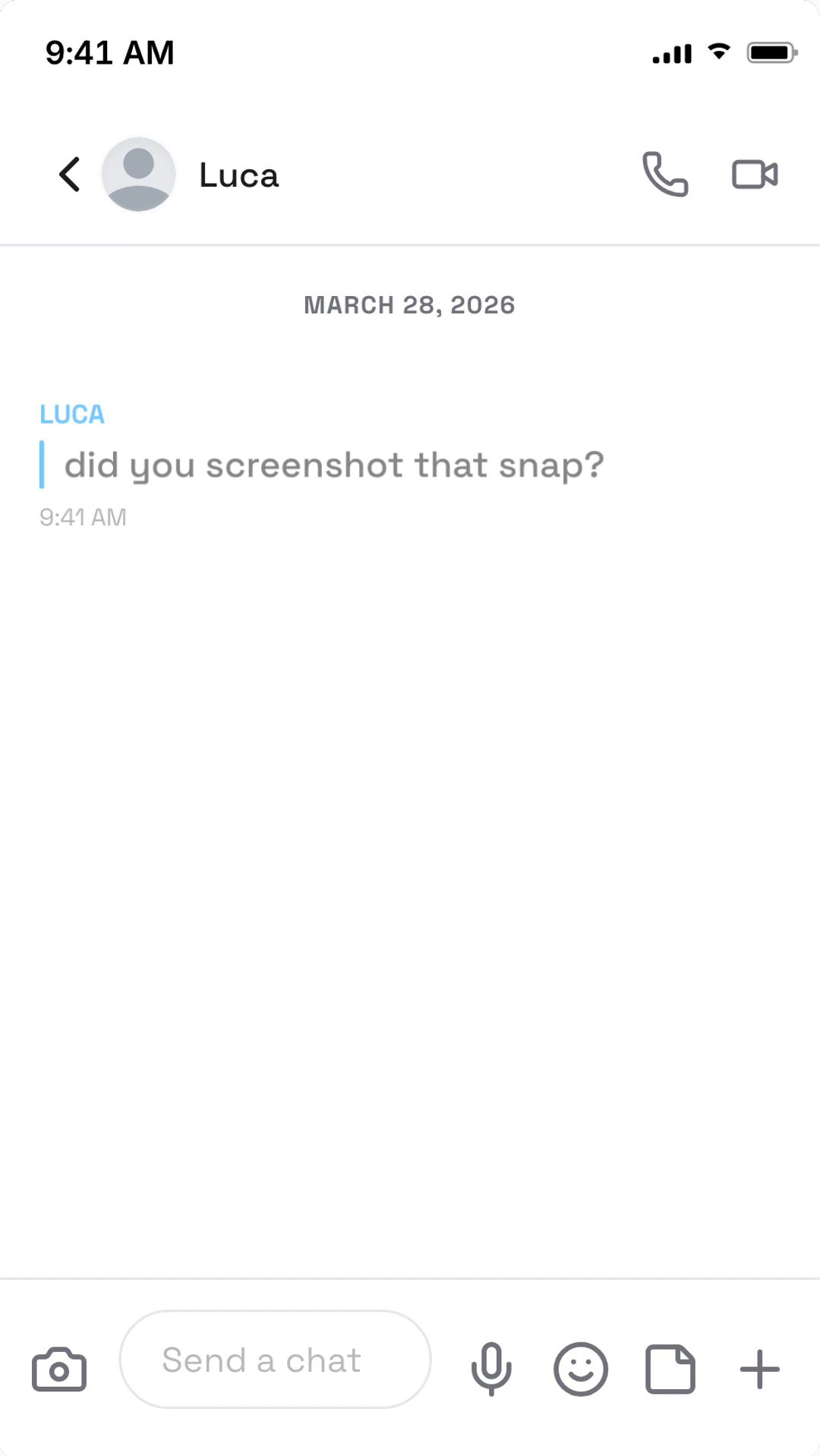 Snapchat chat generator live preview screenshot Fake Snapchat chat screenshot preview for Snapchat chat generator