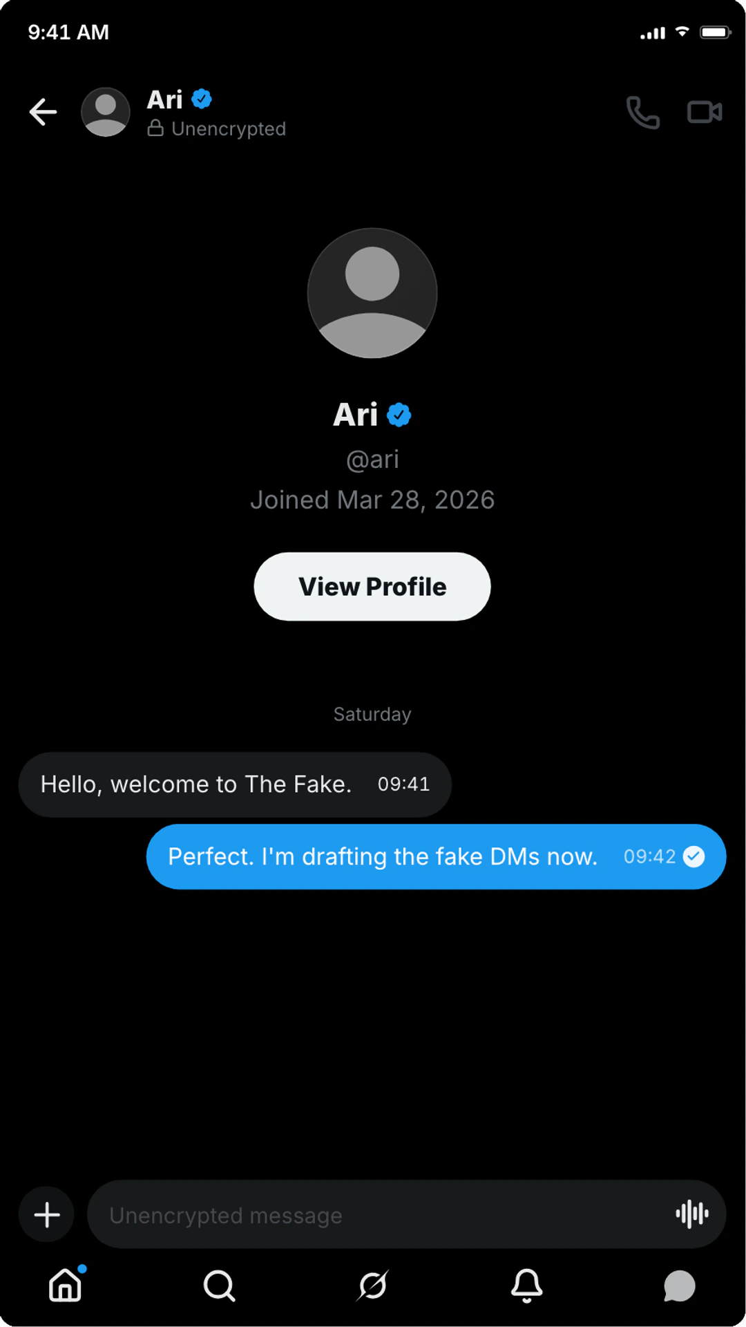 X (Twitter) chat generator live preview screenshot Fake X (Twitter) dark mode chat screenshot preview for X (Twitter) chat generator