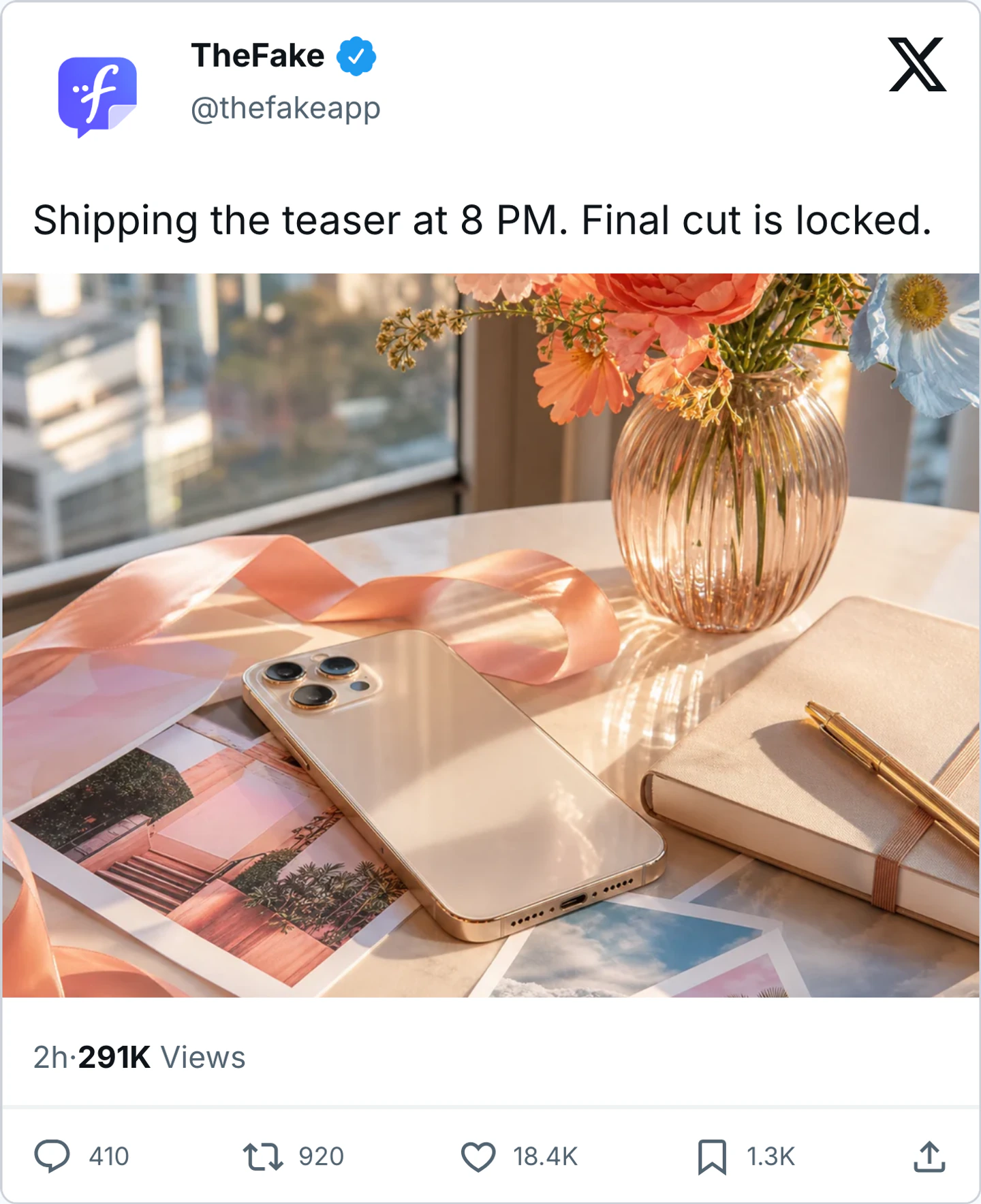 Fake Tweet Maker and Tweet Generator preview screenshot Fake X (Twitter) post screenshot preview for Fake Tweet Maker and Tweet Generator