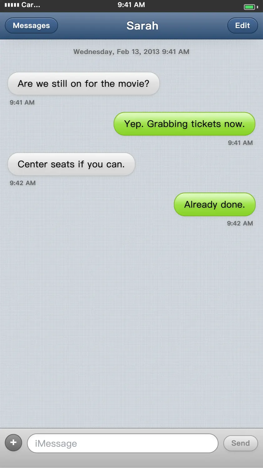 iOS SMS (Classic) Chat Screenshot Examples | TheFake
