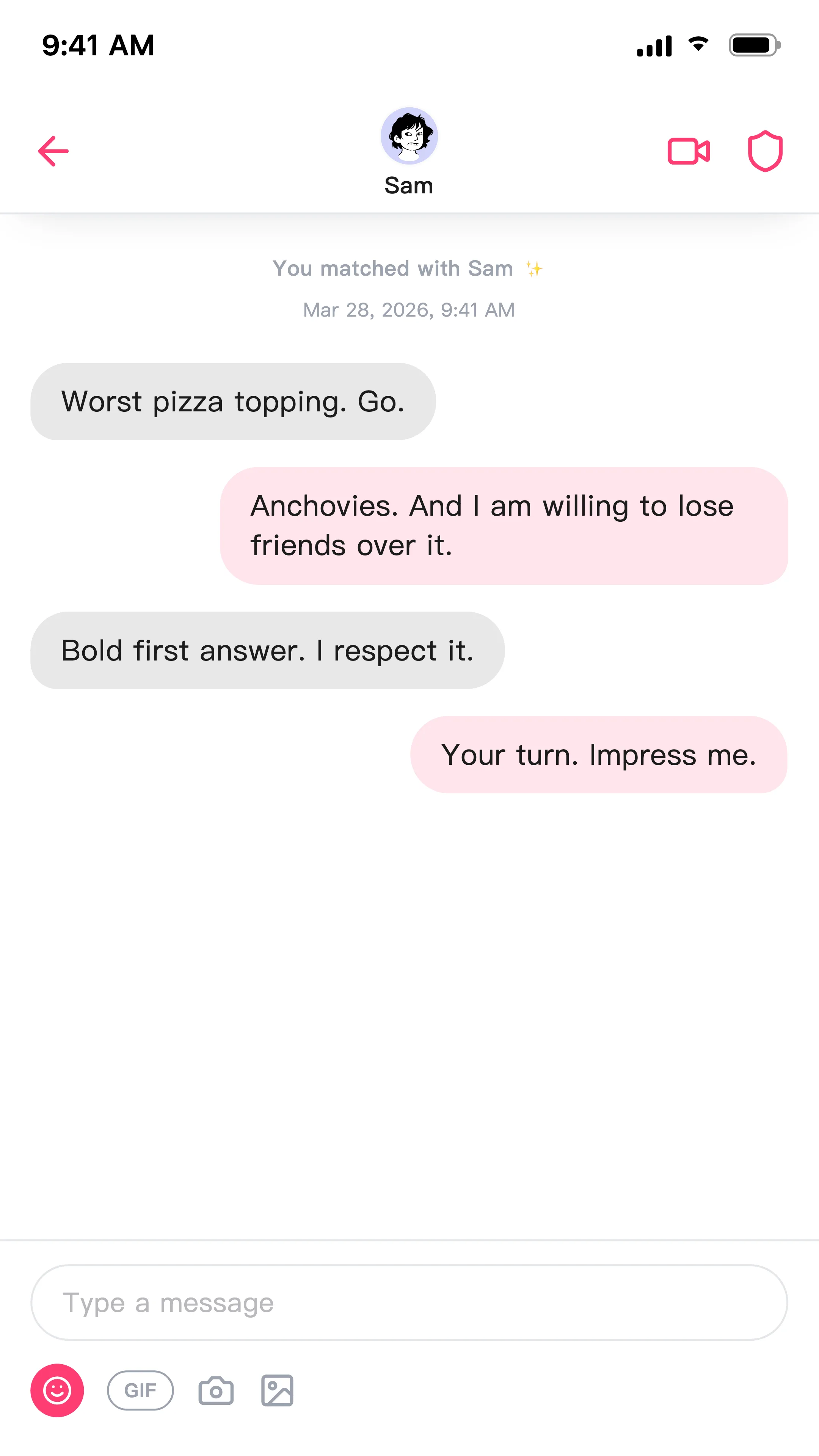 Tinder Chat Example Tinder Chat Screenshot Examples | TheFake